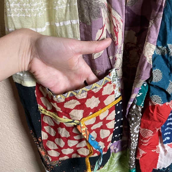 NWT Kathmandu Imports Womens O/S Patchwork Wide Leg Baggy Boho Parachute Pants - Picture 5 of 12